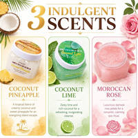 Gommage corporel au sucre de karité 200g Exfoliant Hydratant Lissant Nourrissant Coco Ananas Rose Citron Vert Soin naturel de la peau