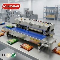 Machine de scellage verticale automatique à bande continue pour sachets en plastique KUNBA FRM-980W, mini-scelleuse de films d'emballage à prix compétitif