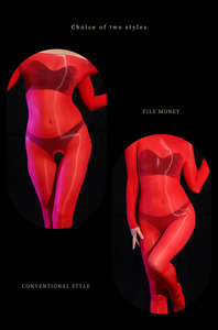 2025 été Sexy ouvert/fermé entrejambe collants hommes/femmes brillant huile lisse tricoté collants couverture complète du corps - Product Image 4