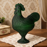 Pot Penyimpanan Kaca Berlapis Warna dengan Tutup Berbentuk Ayam, Desain Minimalis, Praktis untuk Permen dan Gula, Cocok untuk Dekorasi Ruang Tamu dan Rumah