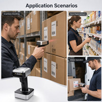 Escáner de Códigos de Barras 1D 2D Inalámbrico YUANAIDC, Lector de Códigos QR USB 2.4G, Pistola de Escaneo para Tiendas Minoristas, Almacenes y Puntos de Venta