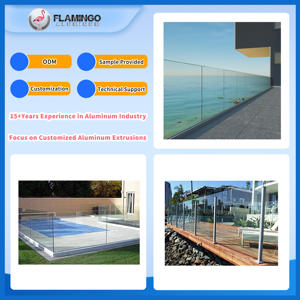 Profil de garde-corps en aluminium, base en U, panneaux de clôture en verre trempé, garde-corps en verre sans cadre, garde-corps en aluminium pour verre - Product Image 2