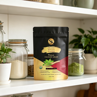 Sachet d'emballage personnalisé en film polyester thermoscellé, de qualité alimentaire, avec fermeture éclair verticale, résistant à l'humidité, pour poudre de matcha et de chocolat