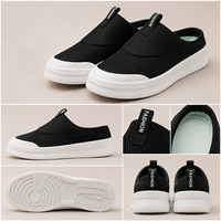 Zapatillas de deporte a la moda para hombre, zapatos antideslizantes con suela exterior de plataforma gruesa acolchada, zapatos informales cómodos antideslizantes para el hogar, viajes cortos, uso diario
