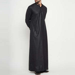 Elegante, Cómodo y Transpirable Thobe Islámico Tradicional de Alta Calidad para Hombre, Informal, Largo hasta el Suelo, Manga Larga, Color Sólido - Product Image 4