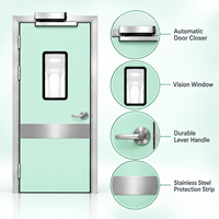 Pintu Ayun Rumah Sakit Otomatis dengan Sensor Lambaian Tangan Pintu Medis Elektrik Satu Daun untuk Klinik OEM ODM