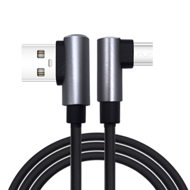Factory Wholesale Nylon Braided 1M/2M/3M Data Cable for Smartphone 5V/3A Fast Charge 90-Degree Black/White Type-C for Computer
