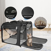 Qbellpet Portable 2-en-1 Pet Carrier pour chiens moyens Grand transporteur de chat pour 2 chats Voyage Double chien caisse ensemble avec Portable