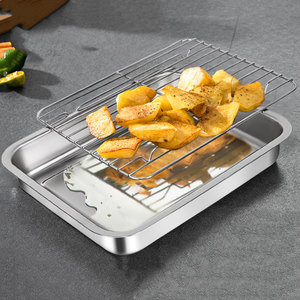 IKITCHEN Ensemble de plateaux de cuisson et grille de refroidissement en acier inoxydable, résistant à la rouille et au déformissement, robuste, à épaisseur renforcée - Product Image 6