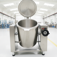 Marmite de cuisson industrielle inclinable électrique à double enveloppe de 100 à 500 litres, chauffée au gaz, pour viande et riz, usage commercial
