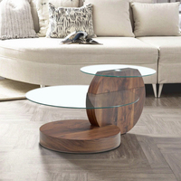 Table basse ronde moderne en verre trempé sur mesure, vente chaude 2026, avec plateau central en verre pratique, vente chaude pour le salon, ensemble de meubles de maison