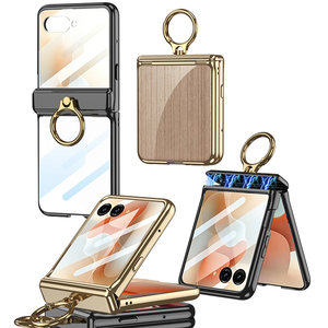 Coque de téléphone transparente avec anneau de maintien pour MOTO <span class=keywords><strong>Raza</strong></span> 70/<span class=keywords><strong>Raza</strong></span> 70 Ultra, avec protection de charnière, finition électrolytique - Product Image 1