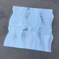 Mosaïque ondulée en marbre blanc de Carrare, motif texturé 3D, mosaïque en pierre naturelle pour salle de bain, cuisine, crédence murale