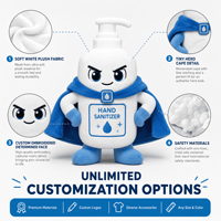 Peluche personnalisée désinfectante pour les mains, fabrication OEM/ODM directe usine, haute fidélité, cadeau d'hygiène en peluche, solutions de marque d'élite, plus un cadeau