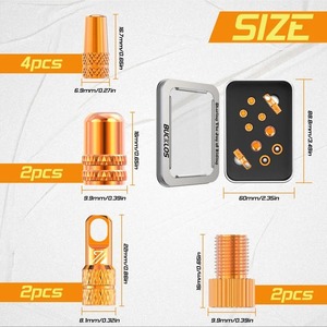 Adaptateur de <span class=keywords><strong>valve</strong></span> BUCKLOS F/V vers A/V en alliage d'aluminium, convertisseur de valves <span class=keywords><strong>Presta</strong></span> vers valves Schrader, capuchon de <span class=keywords><strong>valve</strong></span> de pneu de vélo durable - Product Image 2
