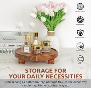 Piédestal de table d'exposition multifonctionnel moderne en bois d'acacia pour cosmétiques savons parfums bougies maison hôtels utilisation dans le jardin - Product Image 5