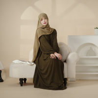 Robe de soirée longue à manches longues élégante et modeste en polyester à bas prix, capuche, abaya musulmane, vêtements islamiques