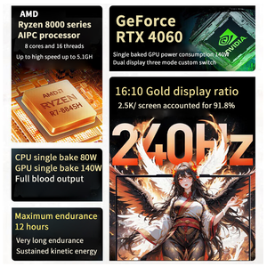 แล็ปท็อปประสิทธิภาพสูง R7-8845H 8-Core 16 Thread ใหม่สำหรับเล่นเกม RTX 4060 8GB VRAM 15.3 นิ้ว 32 1TB Mechanical Dragonfl - Product Image 3