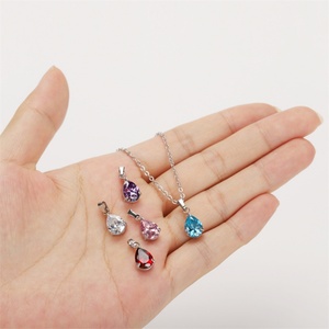 Cute Jewelry Waterdrop <b>Choker</b> Necklace Stainless Steel Geometric Zircon Necklace - Product Image 3