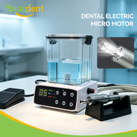 Micromoteur dentaire électrique sans balais avec alimentation en eau en plastique, pièce à main contre-angle multiplicatrice 1:1, micromoteur