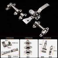 Kit de serrure de porte de conteneur pour tuyaux de 27 mm, en acier inoxydable 304, pour remorque frigorifique, avec barre de verrouillage à came, anti-corrosion, OEM