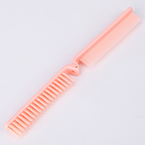 Peine para el cabello plegable de doble cara, material TPEE, portátil para viajes y uso doméstico, color azul y rosa aleatorio - Product Image 3