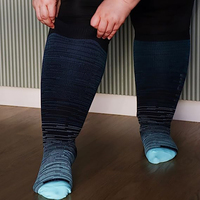 Chaussettes de compression grande taille pour mollets larges, 20-30 mmHg, en coton, hauteur genou, pour un soutien optimal