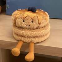 Nouvelle série de jouets en peluche Jelly Catt Fun Food : Délicieuse crêpe au sirop d'érable et aux myrtilles pour le thé de l'après-midi, un cadeau délicat pour femmes