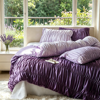 Parures de lit haut de gamme ultra douces et inaltérables, collections personnalisées, taille double et queen, ensemble de literie 3 pièces avec housse de couette à effet bulles et froncée
