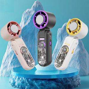 Ventilador de Mano Plegable con Pantalla Digital, Refrigeración por Hielo, Recargable por USB, de Alta Velocidad, para el Verano, Mini Ventilador Portátil para Exteriores - Product Image 1