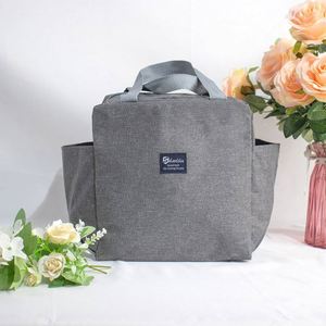 Sac à déjeuner léger 300D en tissu cationique, double poche, imperméable, isolant, motif floral, sac fourre-tout, article transfrontalier très populaire pour le stockage alimentaire - Product Image 2