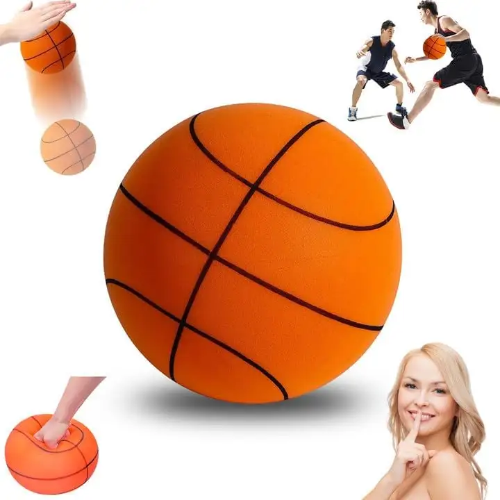 ड्रिब्लिंग इंडोर क्वाइट बॉल वयस्क बच्चों के लिए उपहार पु फोम 29.5 सेमी आकार 7 साइलेंट बास्केटबॉल
