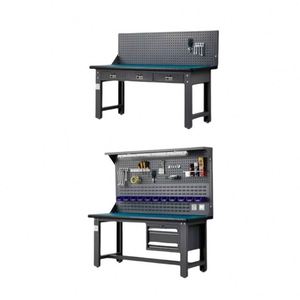 Industrial Workshop Staff Workstation Woodworking <b>Bench</b> with <b>Tool</b> Pegboard and Drawers Garage Storage Workbench - Product Image 5