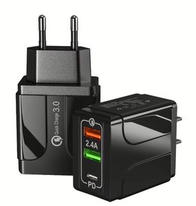 Chargeur de téléphone universel, prise US/EU, QC3.0, charge rapide, adaptateur secteur de type C pour iPhone - Product Image 1