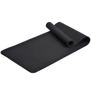 Esterilla gruesa de TPE para <span class=keywords><strong>yoga</strong></span>, tapete de una sola capa de gran tamaño, con forma de logotipo personalizado, negra, estampada, ecológica, fitness - Product Image 1