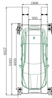 Empileur de voitures portable autoportant à 4 poteaux, élévateur mobile pour stockage de véhicules, pour une configuration flexible