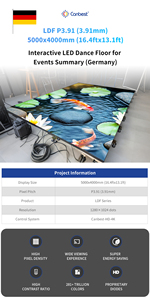 Canbest Ldf P3.91 3.9Mm 5000X4000Mm 16.4X13.1Ft Écran d'affichage <span class=keywords><strong>LED</strong></span> interactif intérieur pour piste de danse pour les événements en Allemagne - Product Image 5