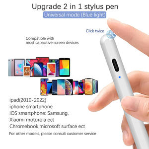 Tablet Stylus Pen 2 In 1 Multifunctionele Aangepaste Licht Up Laser Logo Pen Soft Touch Rubber Top Led stylus <span class=keywords><strong>Promo</strong></span> Pennen - Product Image 5
