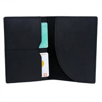 Porte-passeport en cuir personnalisé avec nom, portefeuille pour cartes de voyage, étui fin pour passeport, organisateur de billets de voyage
