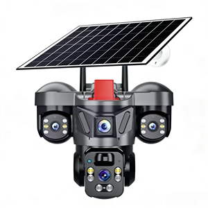Caméra de sécurité PTZ avec capteur CMOS 4K 8MP, zoom hybride 6x, alimentation <span class=keywords><strong>solaire</strong></span>, indice d'étanchéité IP67, capacités de vision nocturne. - Product Image 1