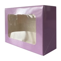 Boîte à pâtisserie violette personnalisée avec fenêtre transparente, emballage alimentaire de qualité supérieure pour gâteau, tarte, biscuit, beignet, dessert, boîte en papier