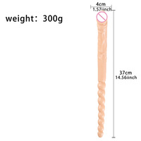 Jouet sexuel double tête de 37 cm pour adultes, flexible, en gelée, pour vagin, anus, femmes, gays, lesbiennes, double extrémité, pénis artificiel, boutique de jouets sexuels