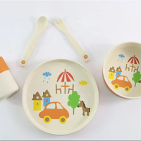 Produits personnalisés pour enfants Vaisselle en bambou PLA RPET Ensemble d'alimentation pour bébé Nouveau-né Cadeau Assiette Bol Tasse Tasse Tasse PP Ensemble de biberons pour bébé