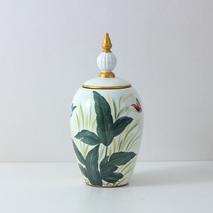 가정 장식 탁상 디스플레이를위한 Jingdezhen 중국 손 그림 봄 생강 항아리 도자기 사원 항아리 - Product Image 3
