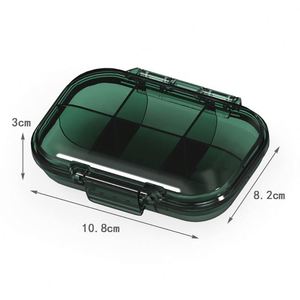 High Quality 6-Slot <b>Plastic</b> Pill Case for Capsules <b>Pocket</b> Size Medicine Holder Green - Product Image 3