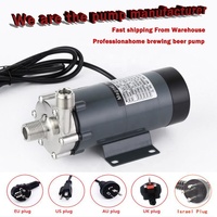 Pompe à eau magnétique pour brassage maison MP-15RM 220V, acier inoxydable 304 de qualité alimentaire, haute température 140°C, 1/2\" BSPT/NPT électrique