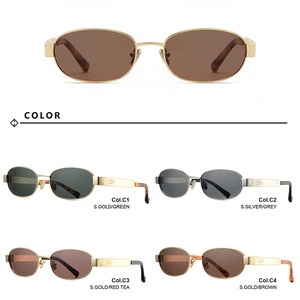 Lunettes de soleil polarisées de luxe pour hommes, monture métallique rectangulaire rétro argentée, protection UV400, design personnalisé - Product Image 2