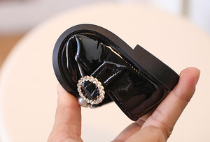 Chaussures à nœuds en perles pour bébés filles de 0 à 3 ans, chaussures de princesse en cuir souple pour bébés filles - Product Image 6