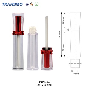 Tubes de brillant à lèvres recyclables, contenants et emballages uniques roses pour gloss et correcteur, tubes de brillant à lèvres de 4 ml avec nœud - Product Image 2