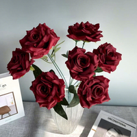 Groothandel Bulk Zijde 9-koppige Kunstmatige Rozen Bloemstuk DIY Materiaal Bruiloft Verjaardag Feest Bruids Bloemdecoratie